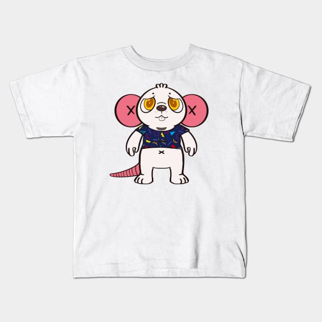 lab rat 24 Kids T-Shirt by Blue Afro